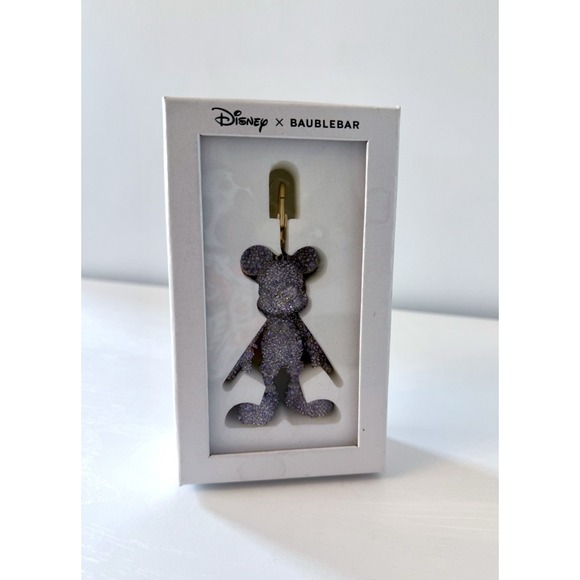 Disney x Baublebar Mickey Mouse Keychain Bag Charm‎ - Purple Crystal Iridescent - Picture 2 of 6